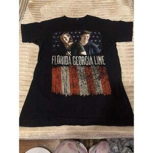 Florida Georgia Line Concert Tour T Shirt Mens Size Small Black Graphic Tee